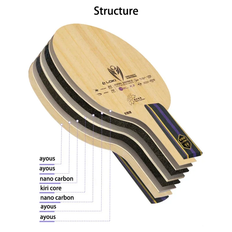 Original LOKI Kirin K3 Table T - Table Tennis Bat Butterfly review and price